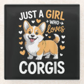 Nur ein Mädchen, das Corgis liebt Glasuntersetzer (Vorderseite)