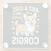 Nur ein Mädchen, das Corgis liebt Glasuntersetzer (Rückseite)