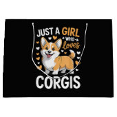 Nur ein Mädchen, das Corgis liebt Große Geschenktüte (Vorderseite)