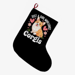 Nur ein Mädchen, das Corgis liebt Großer Weihnachtsstrumpf