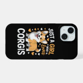 Nur ein Mädchen, das Corgis liebt iPhone 15 Hülle (Rückseite (Horizontal))