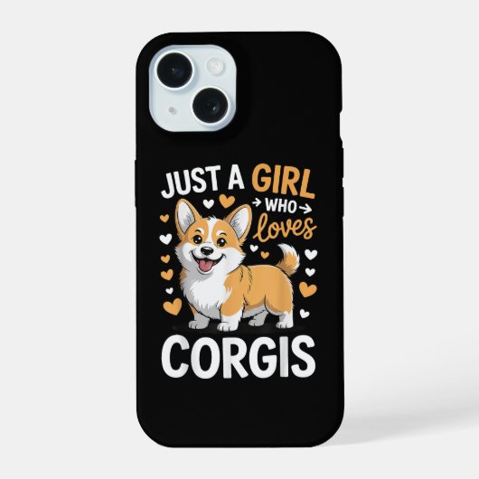 Nur ein Mädchen, das Corgis liebt iPhone 15 Hülle (Rückseite)