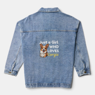Nur ein Mädchen, das Corgis liebt Jeansjacke