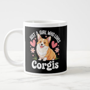 Nur ein Mädchen, das Corgis liebt Jumbo-Tasse