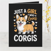 Nur ein Mädchen, das Corgis liebt Karte (Gelbe Blume)