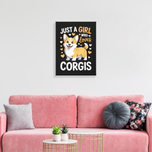 Nur ein Mädchen, das Corgis liebt Leinwanddruck