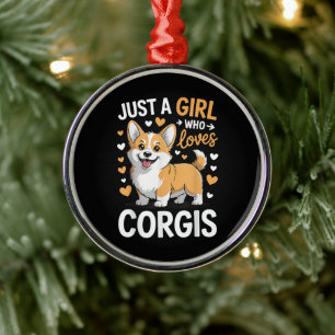 Nur ein Mädchen, das Corgis liebt Ornament Aus Metall