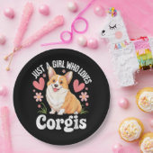 Nur ein Mädchen, das Corgis liebt Pappteller (Party)