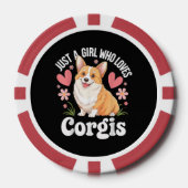 Nur ein Mädchen, das Corgis liebt Pokerchips (Vorderseite)