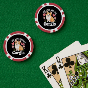 Nur ein Mädchen, das Corgis liebt Pokerchips