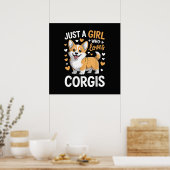 Nur ein Mädchen, das Corgis liebt Poster (Küche)