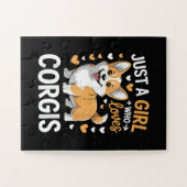 Nur ein Mädchen, das Corgis liebt Puzzle (Horizontal)