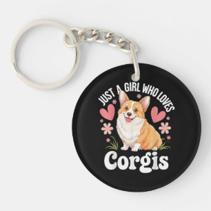 Nur ein Mädchen, das Corgis liebt Schlüsselanhänger