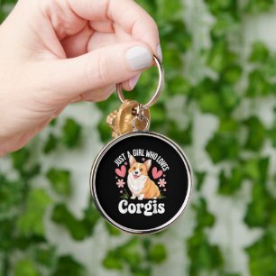 Nur ein Mädchen, das Corgis liebt Schlüsselanhänger