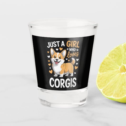Nur ein Mädchen, das Corgis liebt Schnapsglas (Vorderseite)