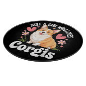 Nur ein Mädchen, das Corgis liebt Schneidebrett (Ecke)
