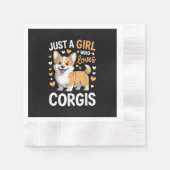 Nur ein Mädchen, das Corgis liebt Serviette (Vorderseite)