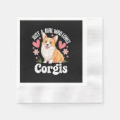 Nur ein Mädchen, das Corgis liebt Serviette (Vorderseite)