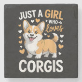 Nur ein Mädchen das Corgis liebt Steinuntersetzer (Vorderseite)