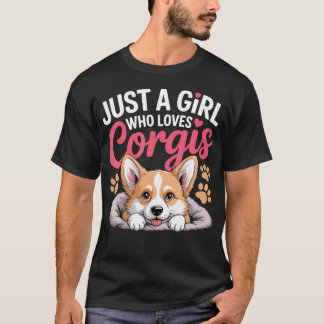 Nur ein Mädchen, das Corgis liebt Süße Hunde Liebh T-Shirt