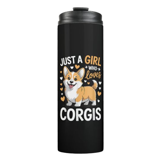 Nur ein Mädchen, das Corgis liebt Thermosbecher (Vorderseite)