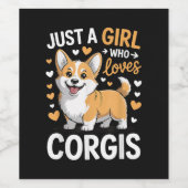 Nur ein Mädchen, das Corgis liebt Weinetikett (Einzelnes Label)