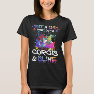 Nur ein Mädchen, das Corgis und Slide Liebe T-Shirt