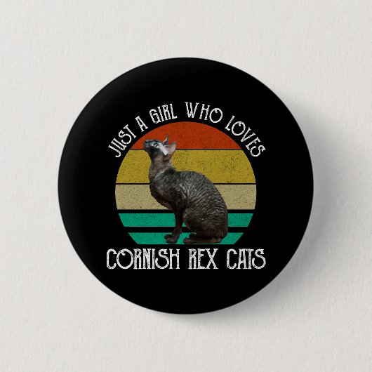 Nur ein Mädchen, das Cornish Rex Katzen liebt Button (Vorderseite)