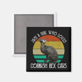 Nur ein Mädchen, das Cornish Rex Katzen liebt Magnet (Vorderseite/Rückseite)
