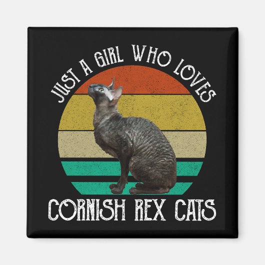 Nur ein Mädchen, das Cornish Rex Katzen liebt Magnet (Vorne)