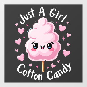 Nur ein Mädchen, das Cotton Candy Liebe Fensteraufkleber