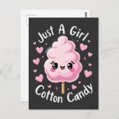 Nur ein Mädchen, das Cotton Candy Liebe Postkarte (Vorne/Hinten)