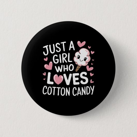 Nur ein Mädchen, das Cotton Candy Sticks Lieben Fl Button (Vorderseite)