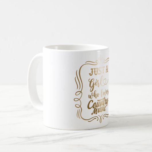 Nur ein Mädchen, das Country Music Liebe Kaffeetasse (Vorderseite Links)