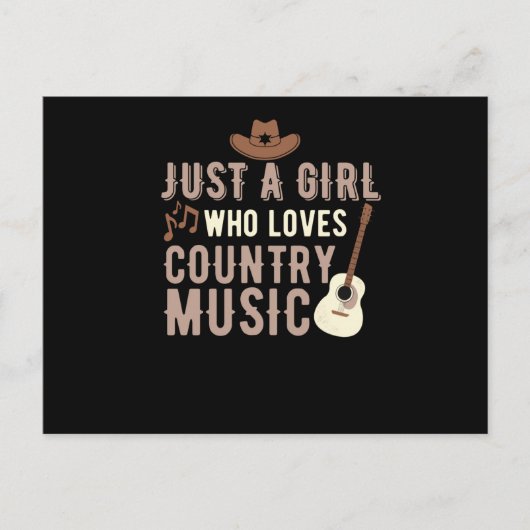Nur ein Mädchen, das Country Music Liebe Postkarte (Vorderseite)