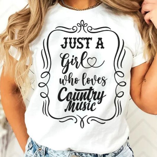 Nur ein Mädchen, das Country Music Liebe T-Shirt