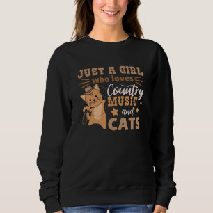 Nur ein Mädchen, das Countrymusik und Katzen Lieb Sweatshirt