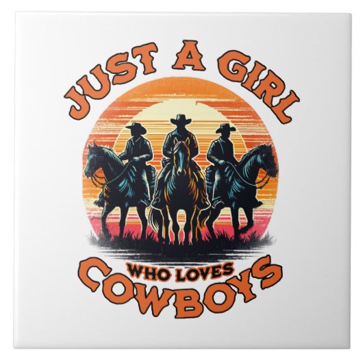 Nur ein Mädchen, das Cowboys Liebe Fliese (Vorderseite)