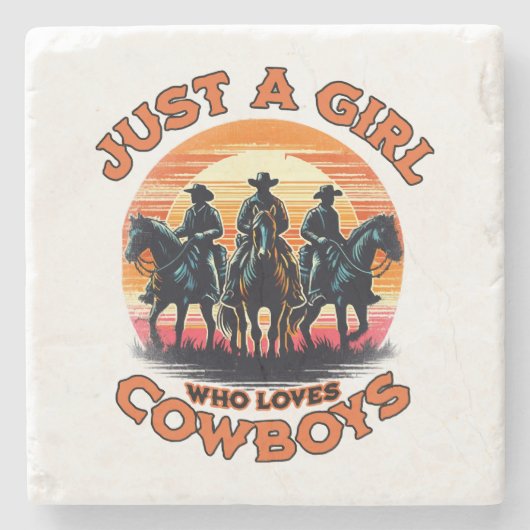 Nur ein Mädchen, das Cowboys Liebe Steinuntersetzer (Vorderseite)