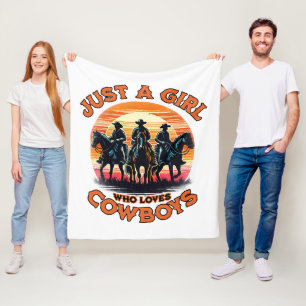Nur ein Mädchen, das Cowboys liebt Fleecedecke