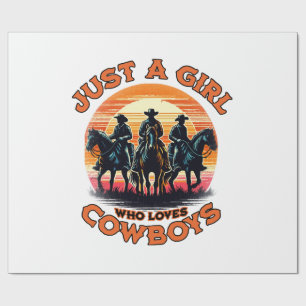 Nur ein Mädchen, das Cowboys liebt Geschenkpapier
