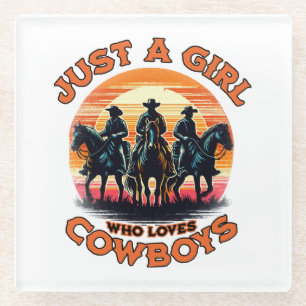 Nur ein Mädchen, das Cowboys liebt Glasuntersetzer