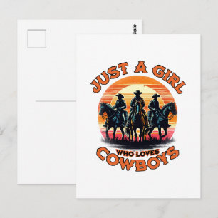 Nur ein Mädchen, das Cowboys liebt Postkarte