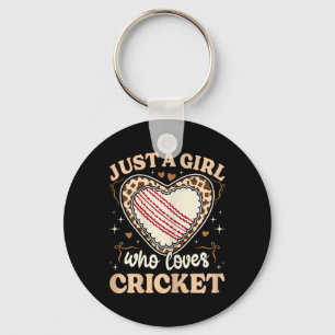 Nur ein Mädchen, das Cricket-Kuh-Druck Mädchen Kin Schlüsselanhänger