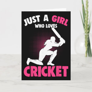 Nur ein Mädchen, das Cricket Mädchen Kinder liebt Karte
