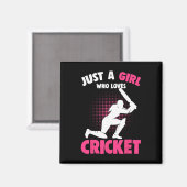 Nur ein Mädchen, das Cricket Mädchen Kinder liebt Magnet (Vorderseite/Rückseite)