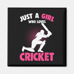 Nur ein Mädchen, das Cricket Mädchen Kinder liebt  Magnet
