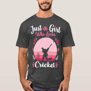 Nur ein Mädchen, das Cricket Pink Retro Liebe Vint T-Shirt
