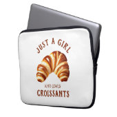 Nur ein Mädchen, das Croissants Lieben Laptopschutzhülle (Vorderseite Links)