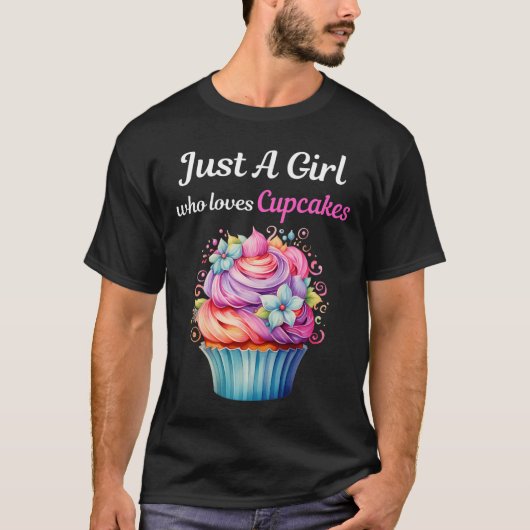 Nur ein Mädchen, das Cupcakes Liebe T-Shirt (Vorderseite)